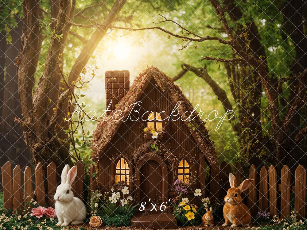 Kate Easter Forest Bunny Cottage Backdrop Designed by Emetselch - Image 3