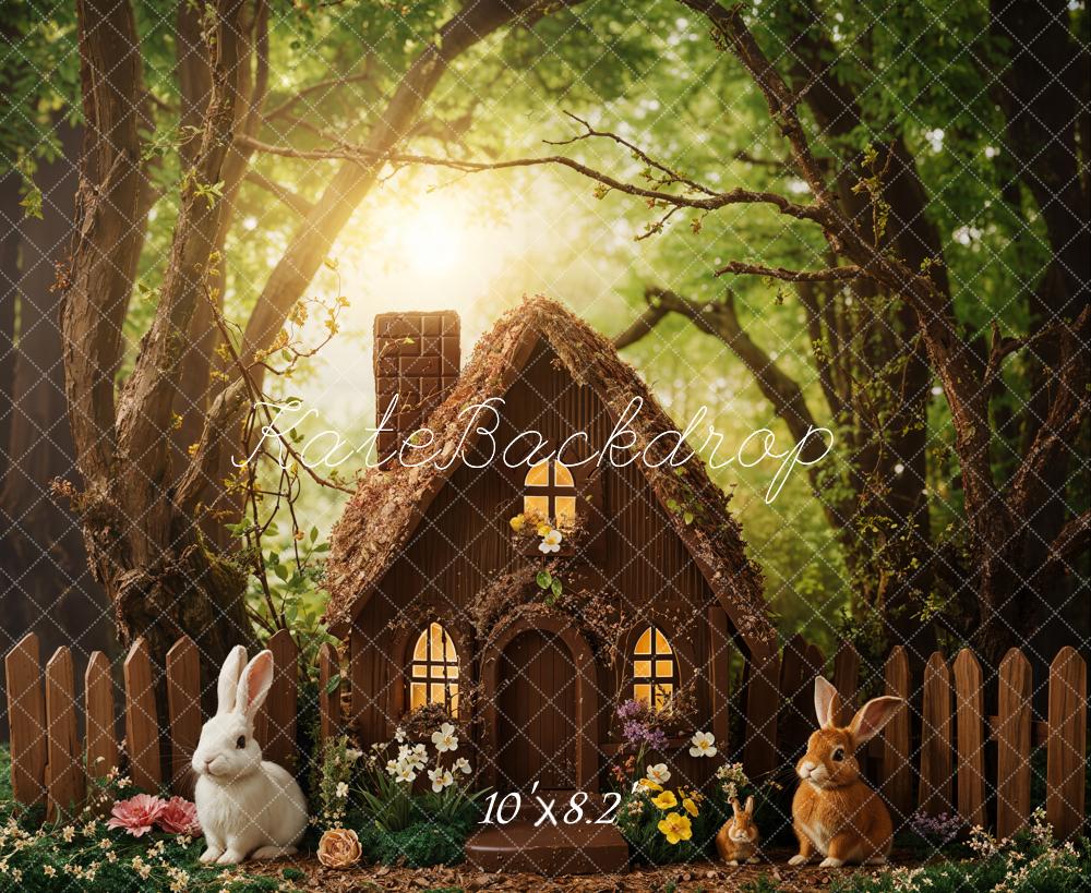 Kate Easter Forest Bunny Cottage Backdrop Designed by Emetselch - Image 5