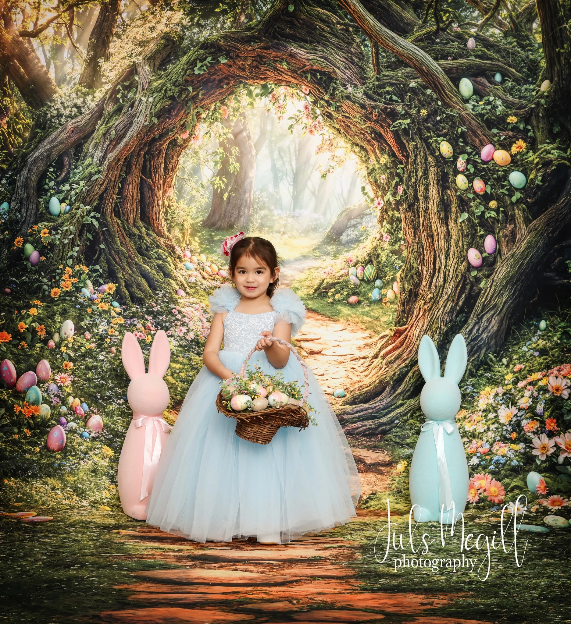 Kate Easter Forest Tree Arch Path Backdrop Designed by Emetselch - Image 3