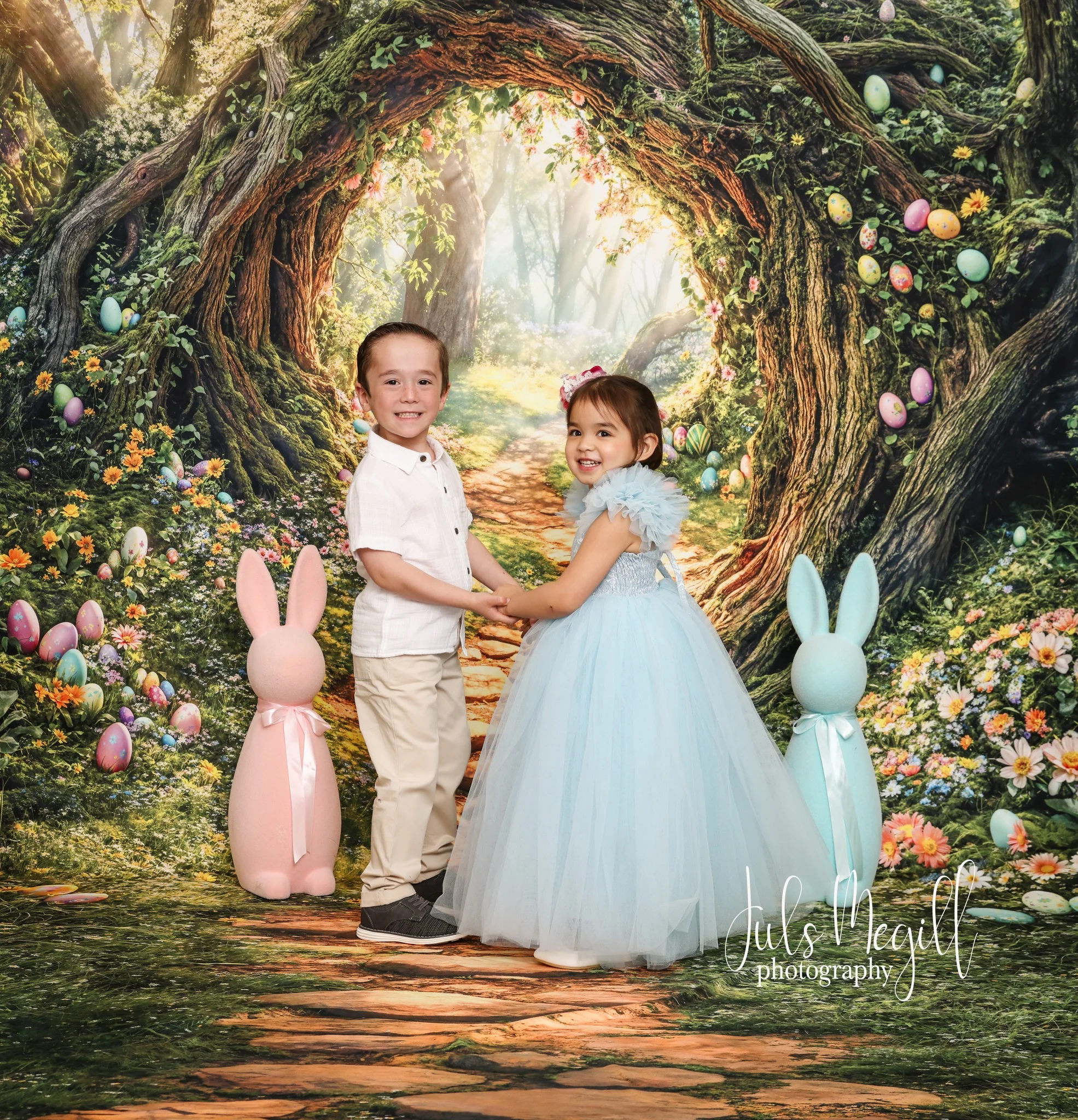 Kate Easter Forest Tree Arch Path Backdrop Designed by Emetselch - Image 4
