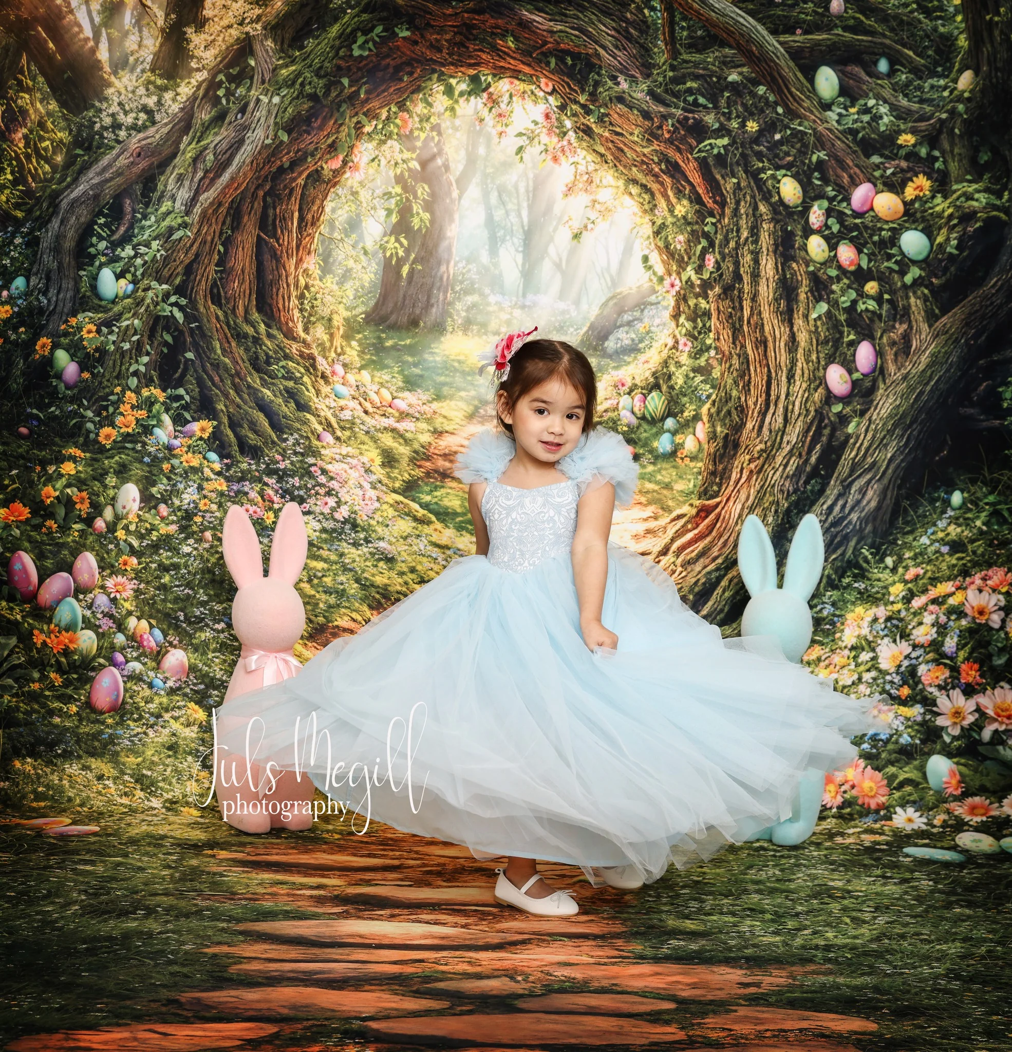 Kate Easter Forest Tree Arch Path Backdrop Designed by Emetselch - Image 5