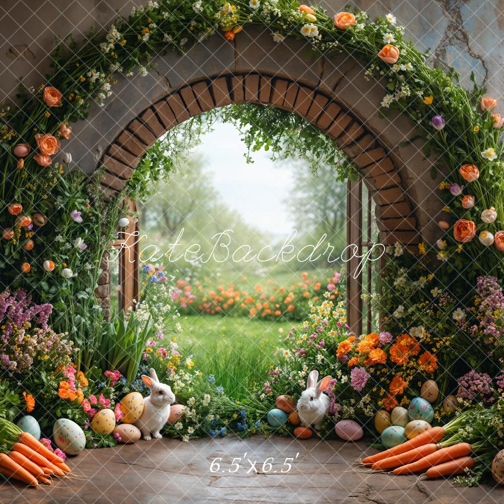 Kate Easter Garden Bunny Flower Arch Backdrop Designed by Emetselch - Image 4
