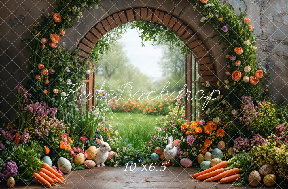 Kate Easter Garden Bunny Flower Arch Backdrop Designed by Emetselch - Image 6