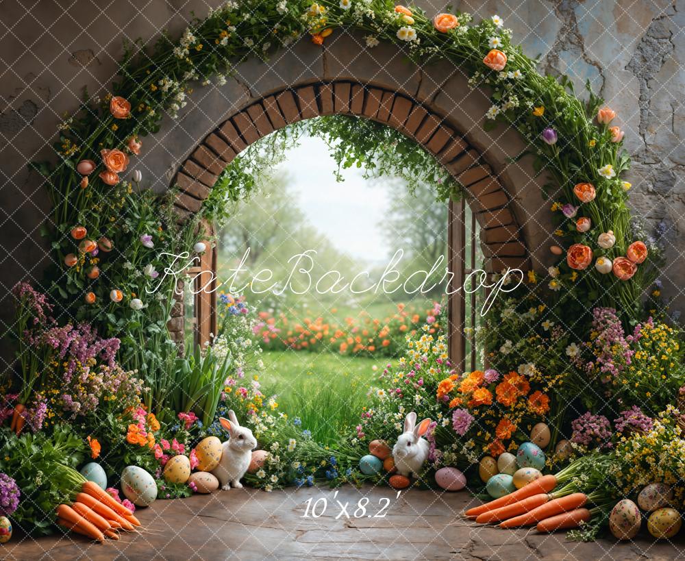 Kate Easter Garden Bunny Flower Arch Backdrop Designed by Emetselch - Image 7