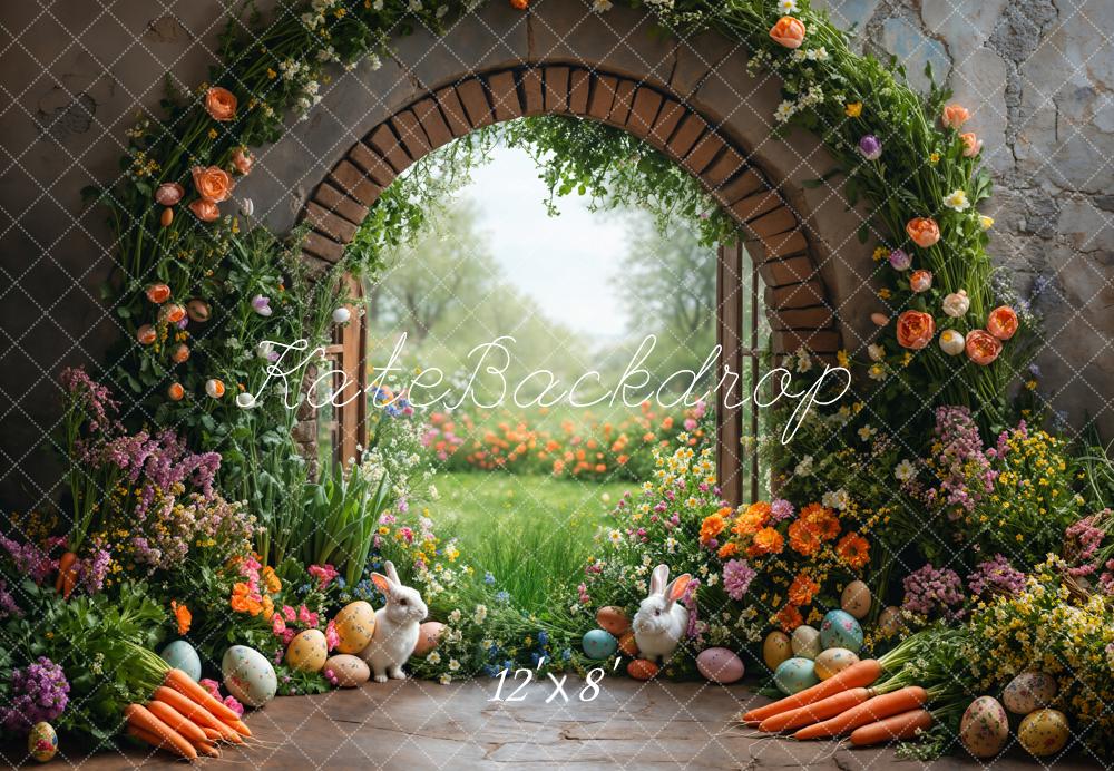 Kate Easter Garden Bunny Flower Arch Backdrop Designed by Emetselch - Image 8