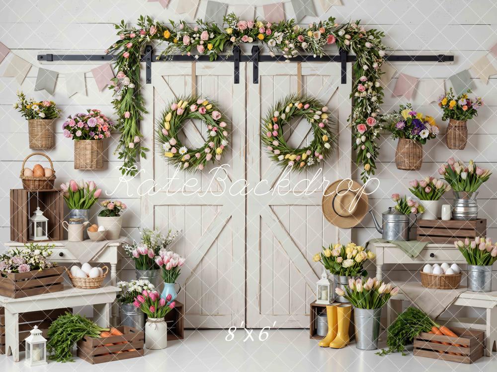 Kate Easter Garland Eggs Rustic Farmhouse Backdrop Designed by Mini MakeBelieve - Image 3