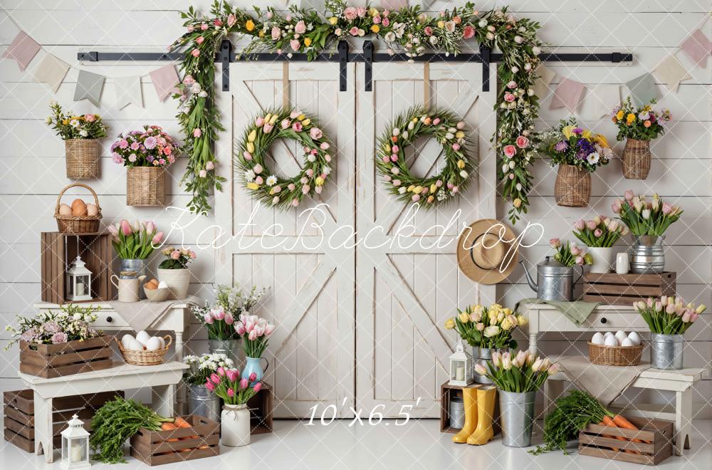 Kate Easter Garland Eggs Rustic Farmhouse Backdrop Designed by Mini MakeBelieve - Image 4