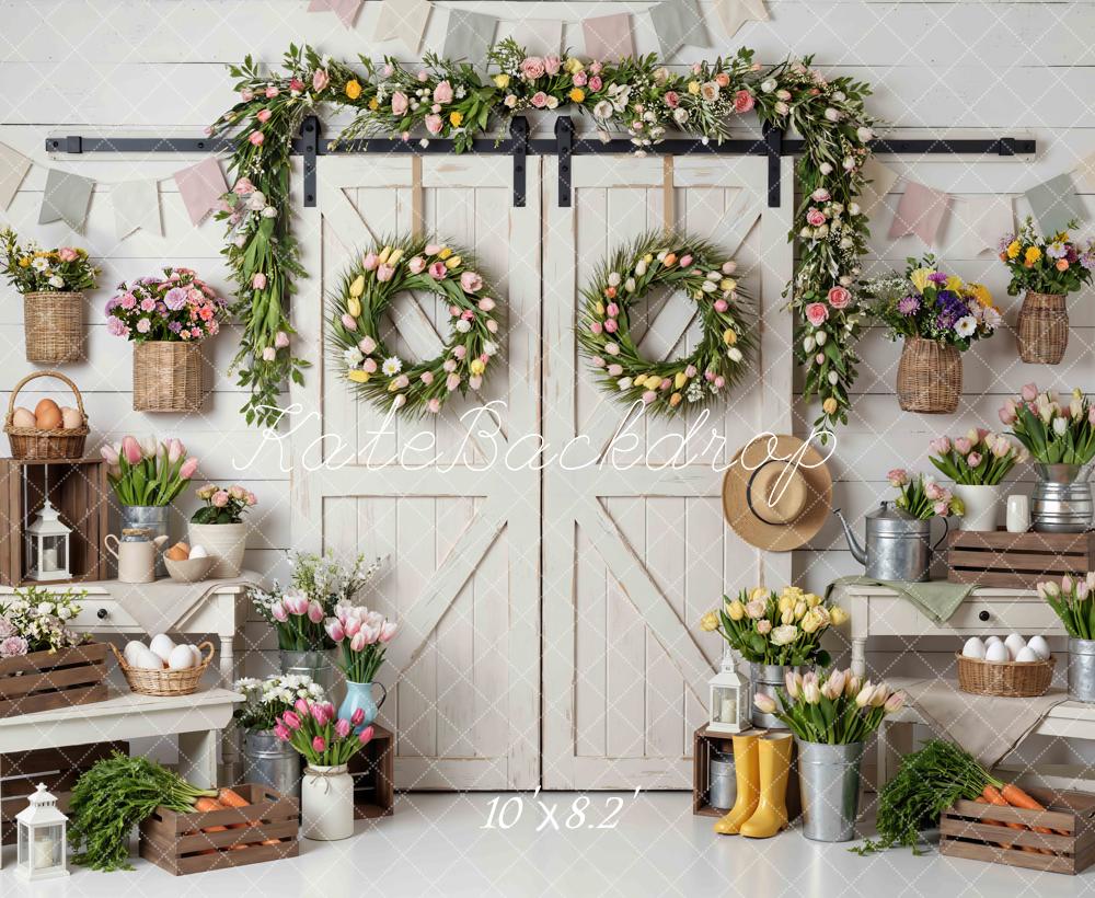Kate Easter Garland Eggs Rustic Farmhouse Backdrop Designed by Mini MakeBelieve - Image 6