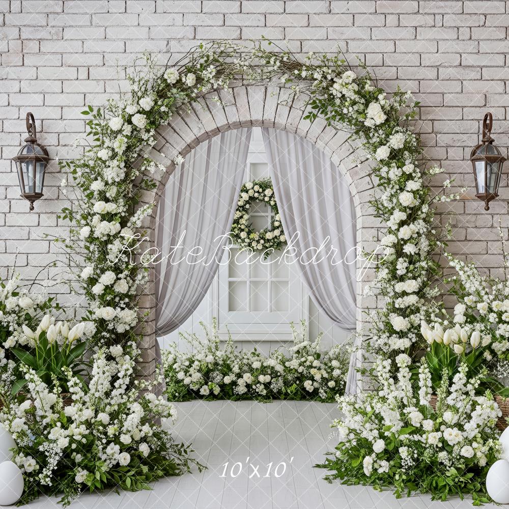 Kate Easter Garland Lantern Eggs White Brick Backdrop Designed by Patty Robert - Image 7