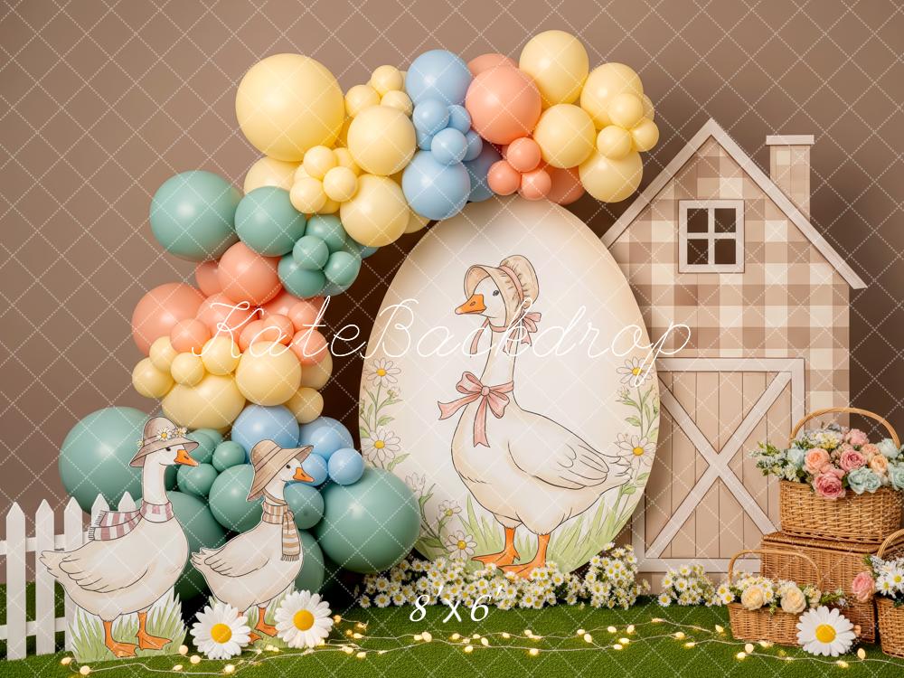 Kate Easter Geese Pastel Balloons Barn Backdrop Designed by Patty Robert - Image 3