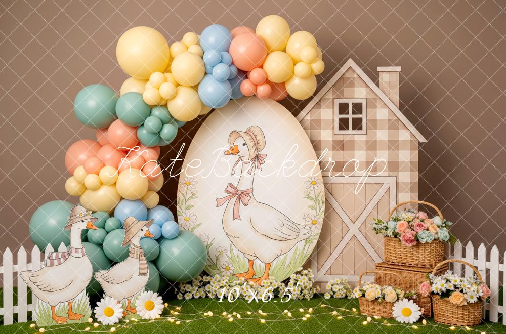 Kate Easter Geese Pastel Balloons Barn Backdrop Designed by Patty Robert - Image 4