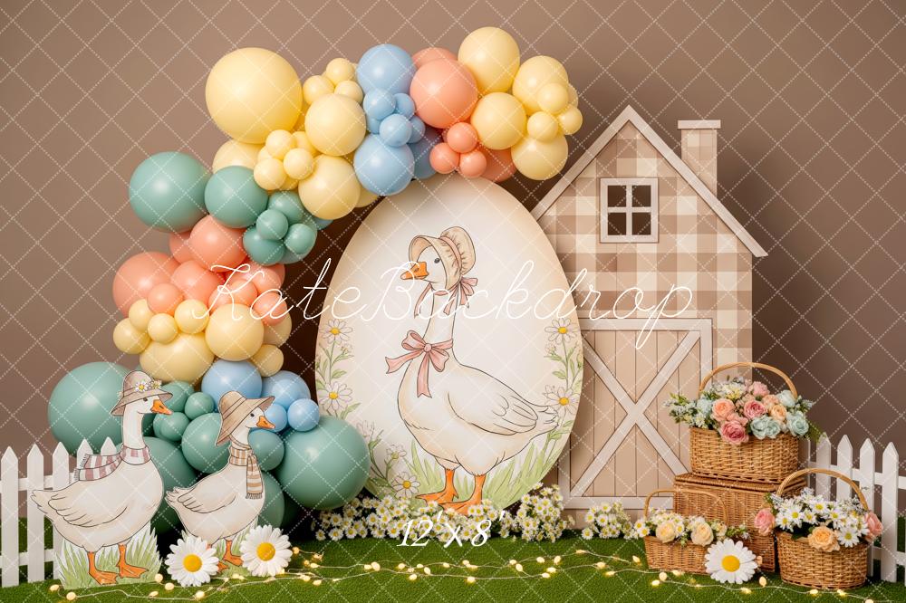 Kate Easter Geese Pastel Balloons Barn Backdrop Designed by Patty Robert - Image 8