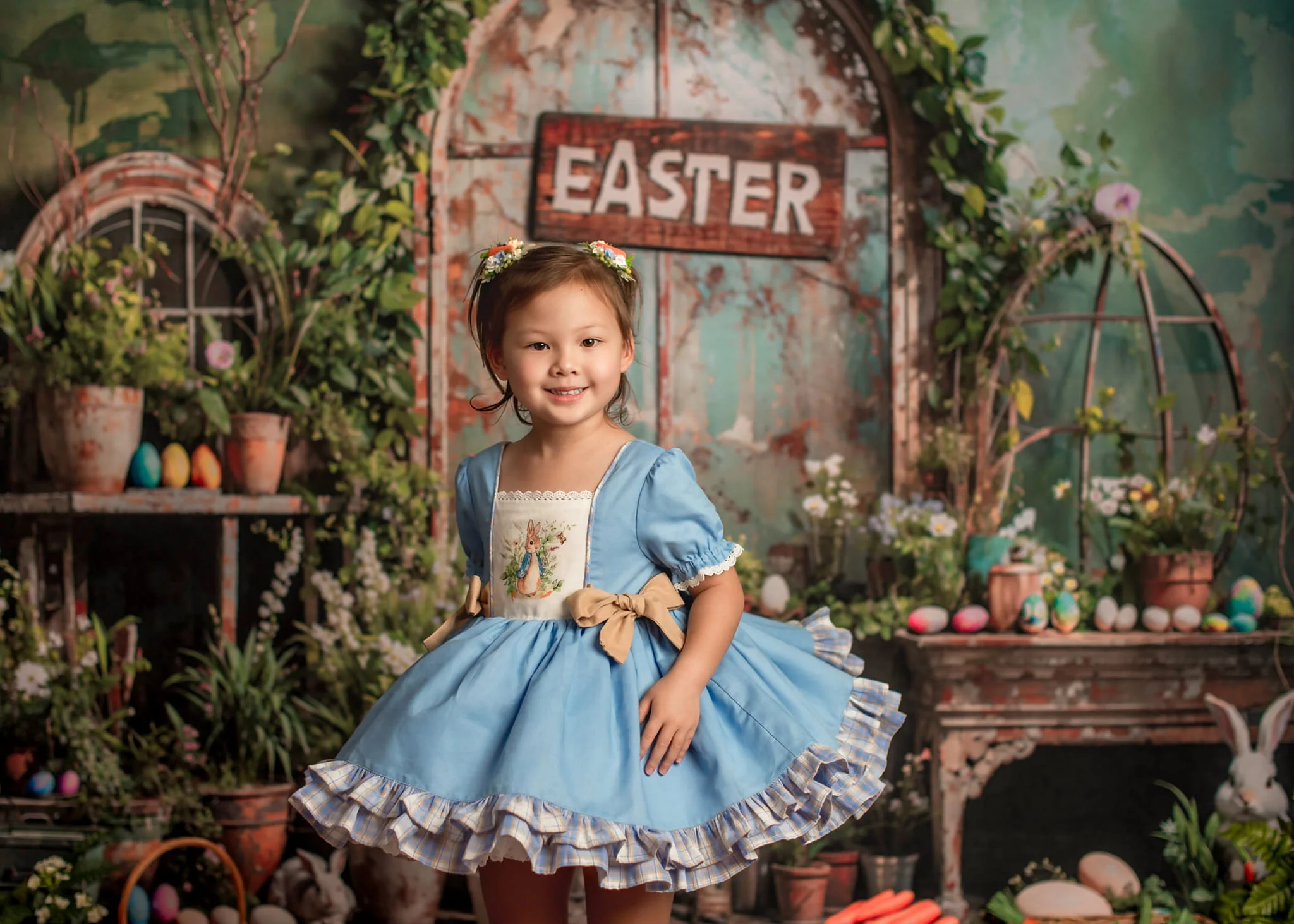 Kate Easter Green Plant Peter Rabbit Backdrop Designed by Emetselch - Image 3