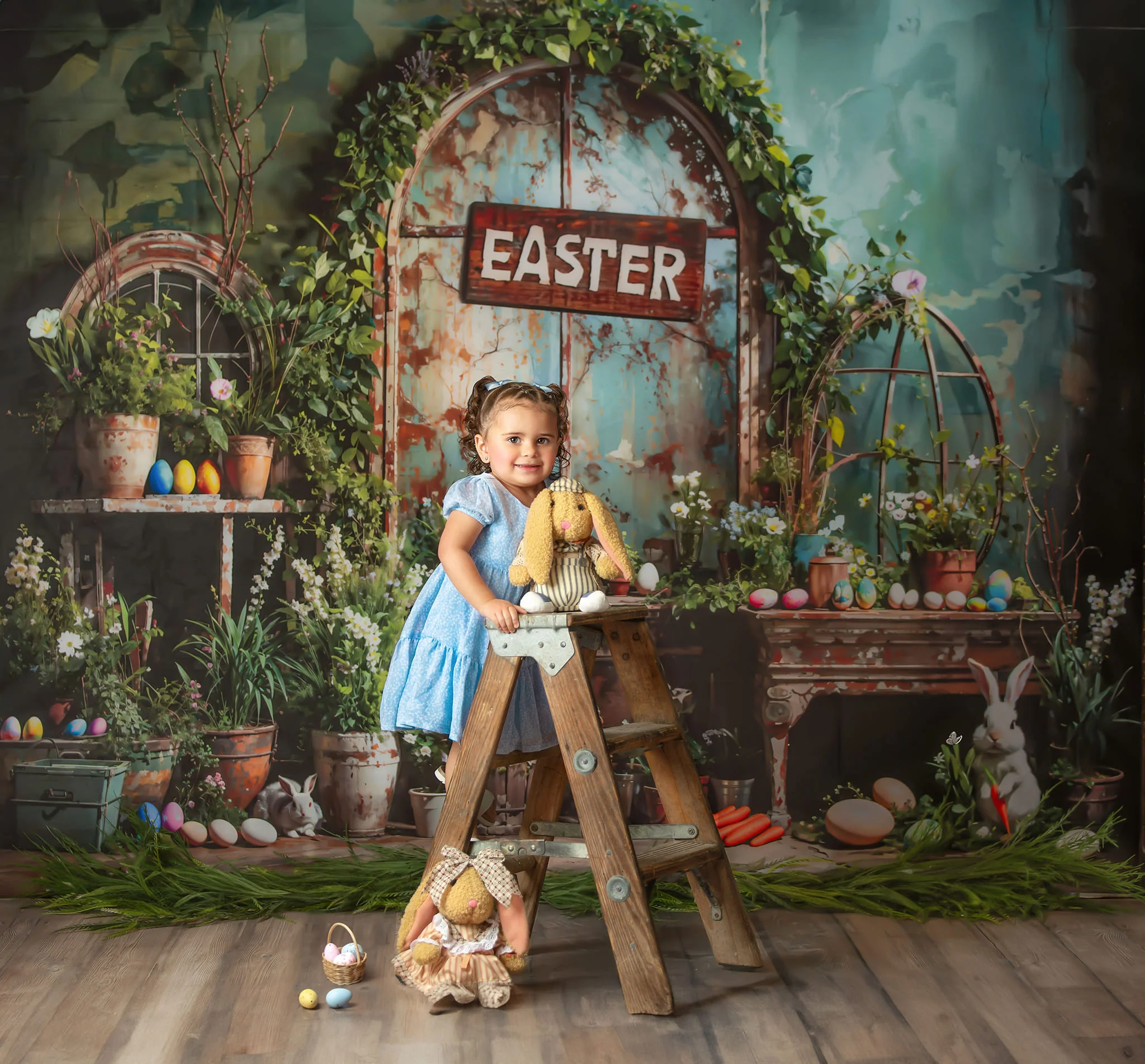 Kate Easter Green Plant Peter Rabbit Backdrop Designed by Emetselch - Image 8