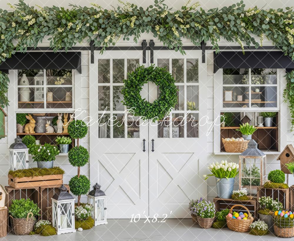 Kate Easter Greenery Birdhouse Floral Crate Backdrop Designed by Patty Robert - Image 6