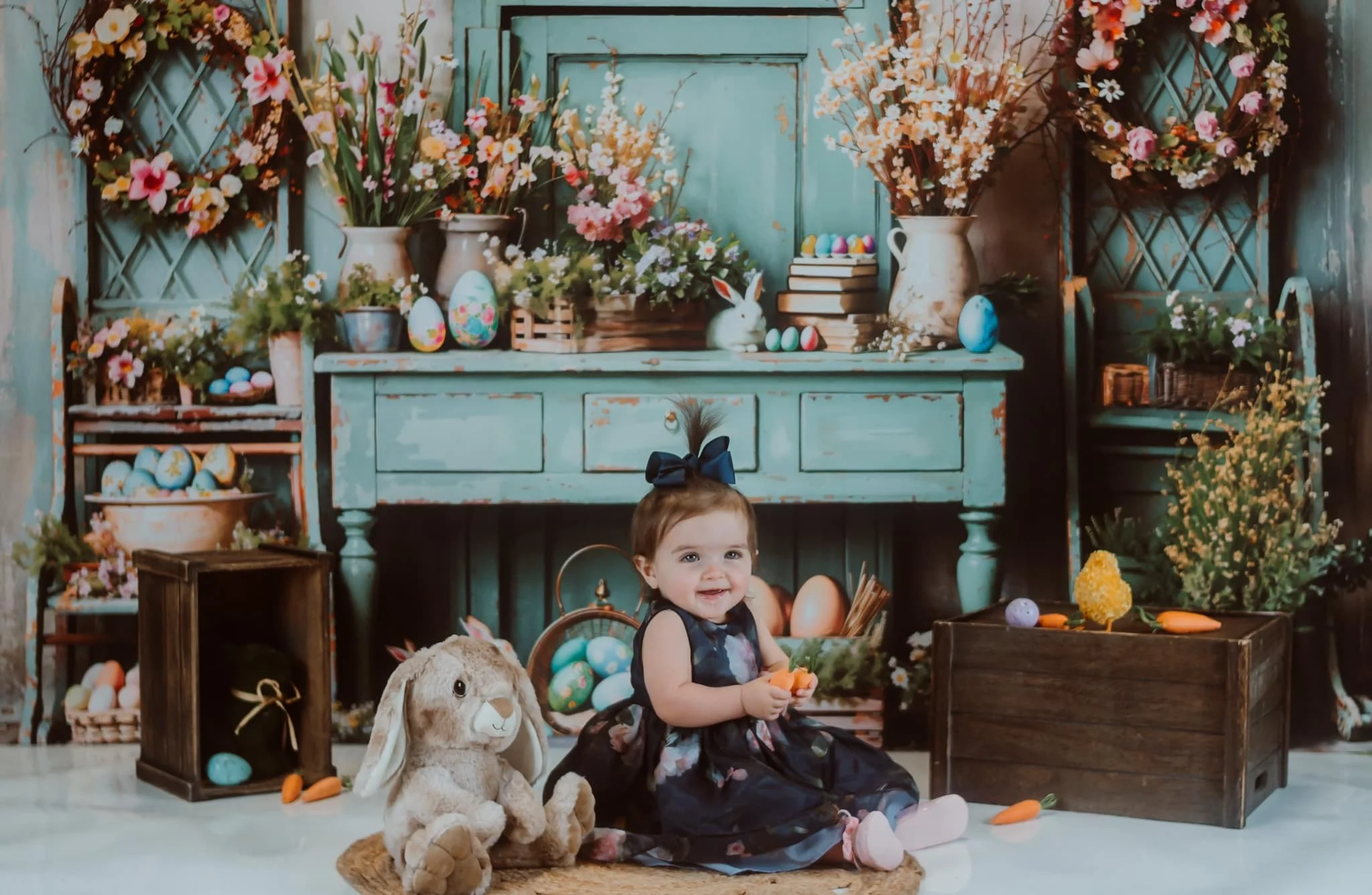 Kate Easter Greenery Flowers Backdrop Designed by Emetselch - Image 3