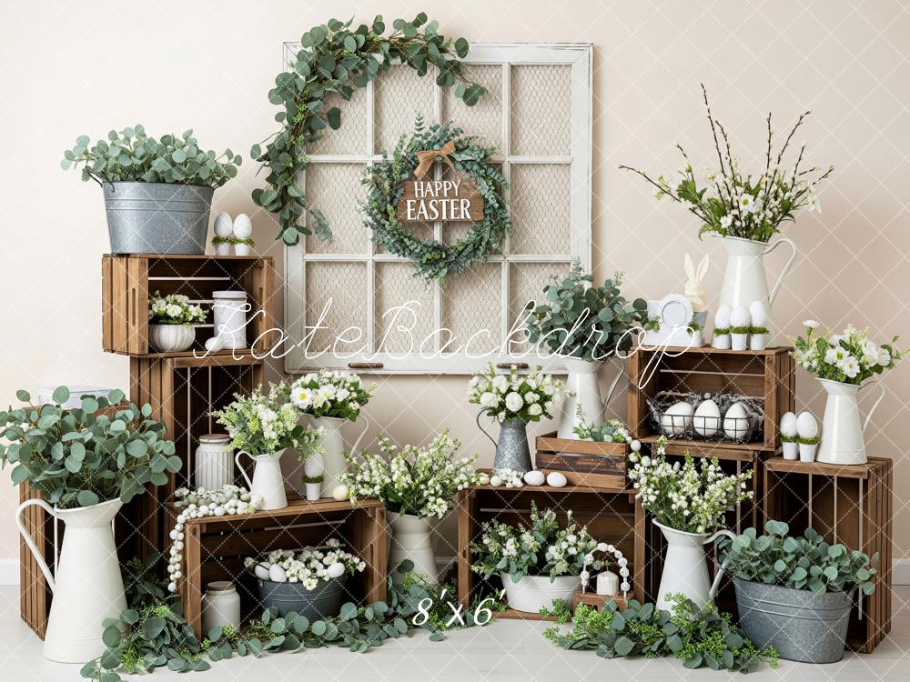 Kate Easter Greenery Wooden Crates Backdrop Designed by Patty Robert - Image 3