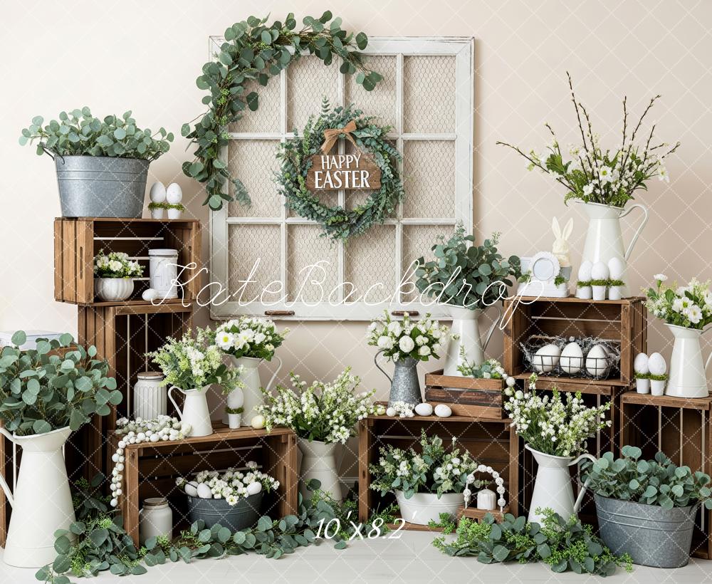 Kate Easter Greenery Wooden Crates Backdrop Designed by Patty Robert - Image 6
