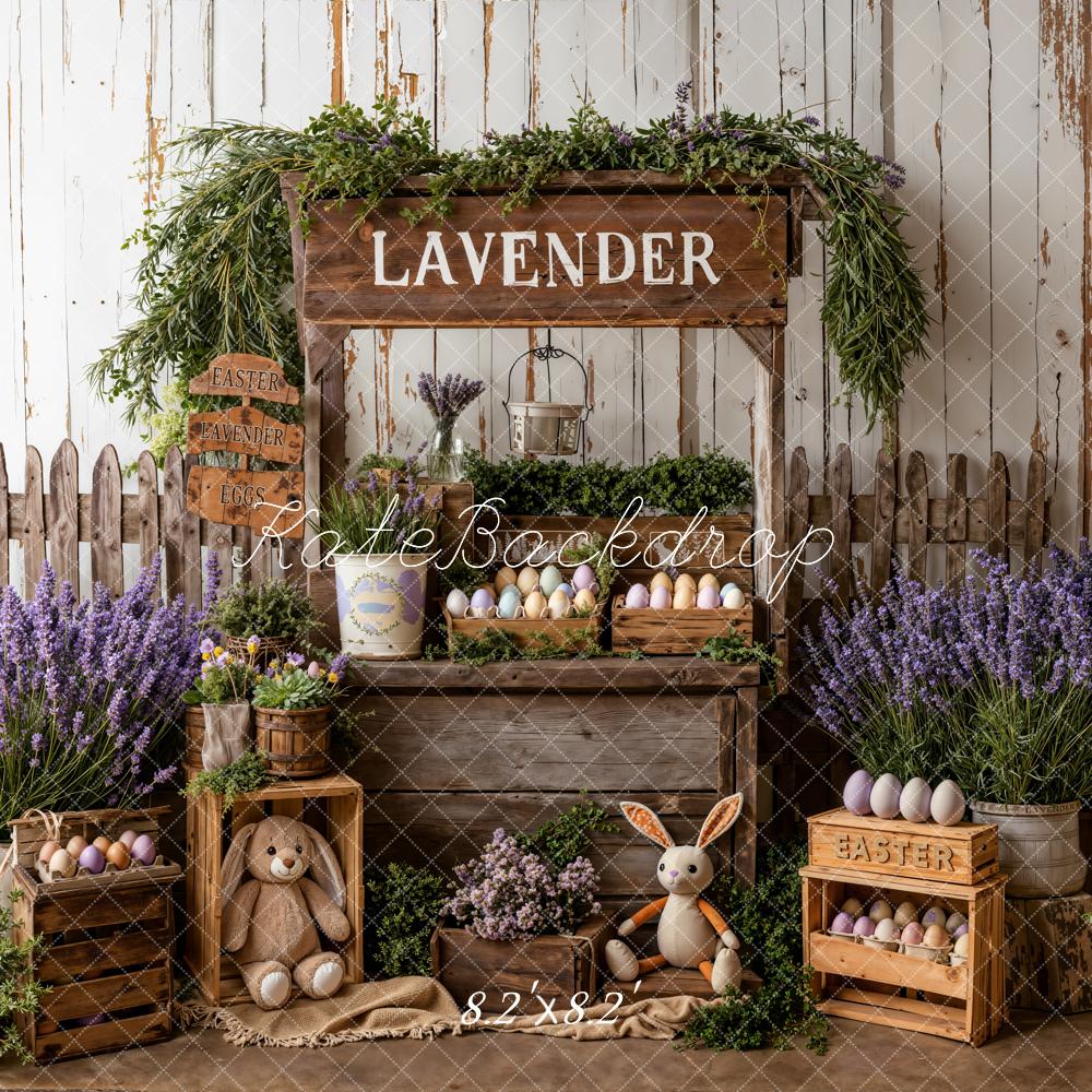 Kate Easter Lavender Eggs Plush Bunny Backdrop Designed by Emetselch - Image 5