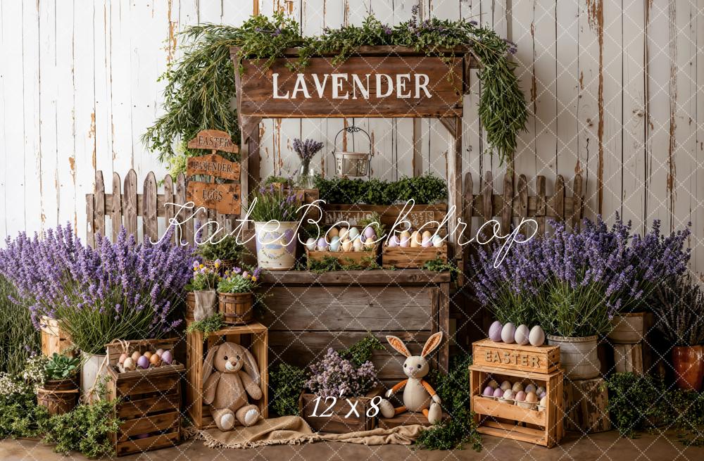 Kate Easter Lavender Eggs Plush Bunny Backdrop Designed by Emetselch - Image 8