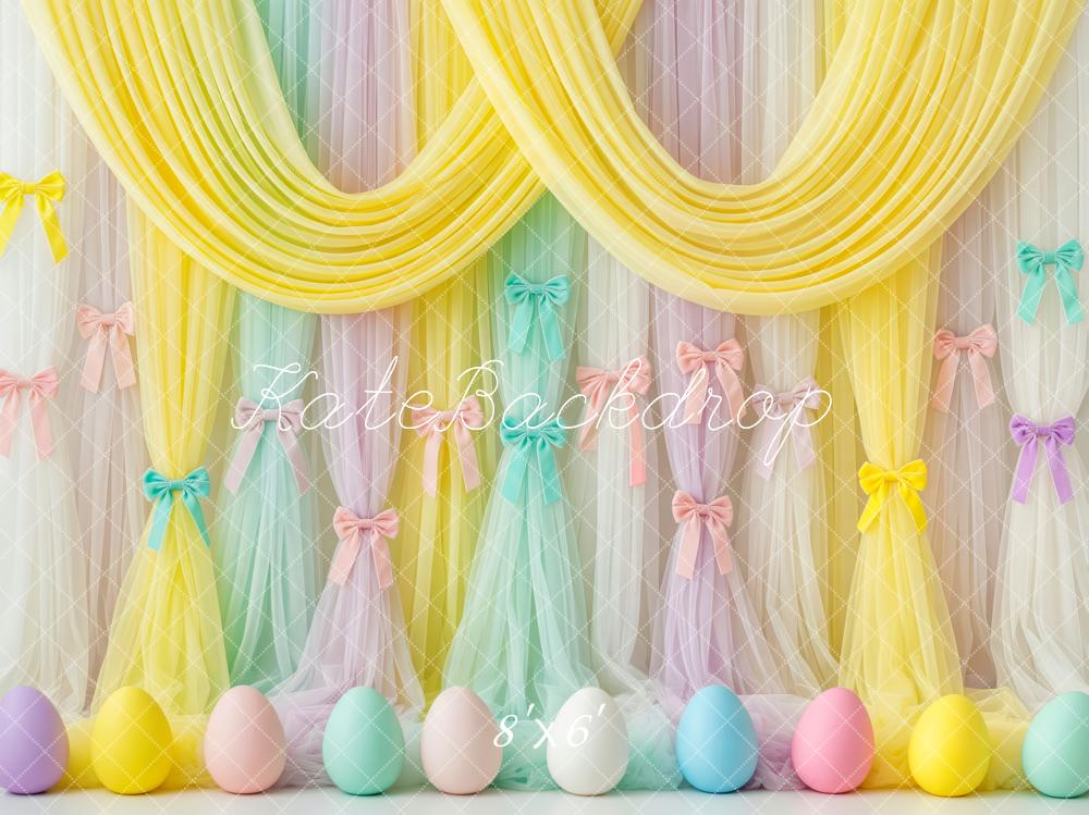 Kate Easter Pastel Eggs Ribbons Curtains Backdrop Designed by Patty Robert - Image 3