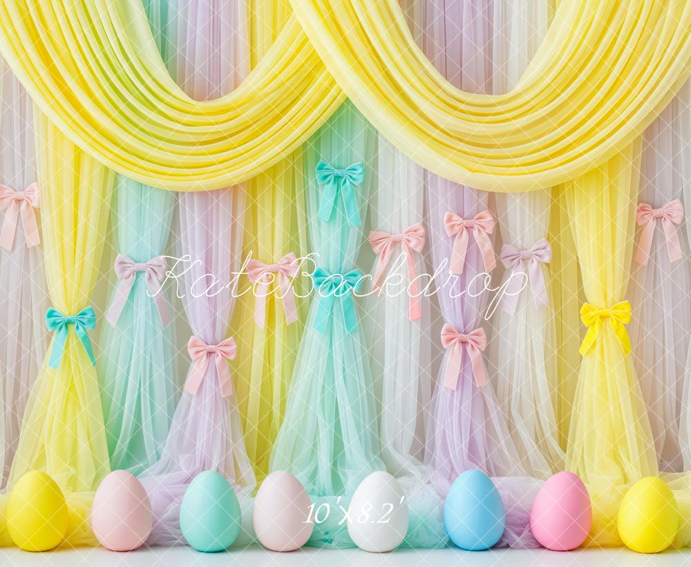 Kate Easter Pastel Eggs Ribbons Curtains Backdrop Designed by Patty Robert - Image 6