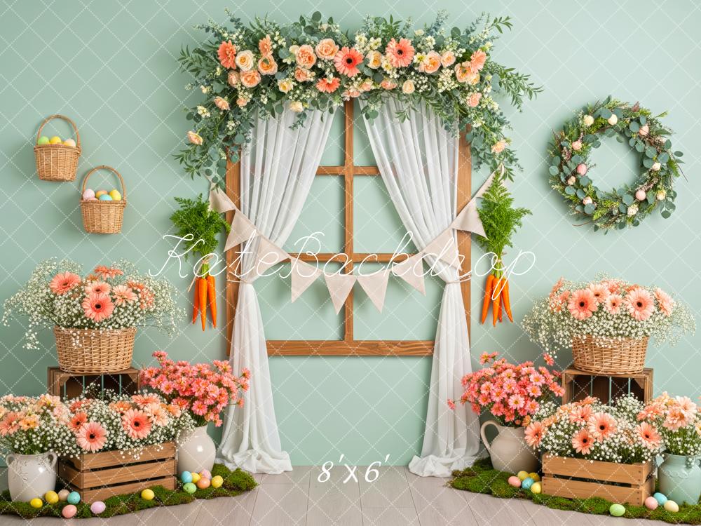 Kate Easter Pastel Eggs Window Floral Backdrop Designed by Patty Robert - Image 3