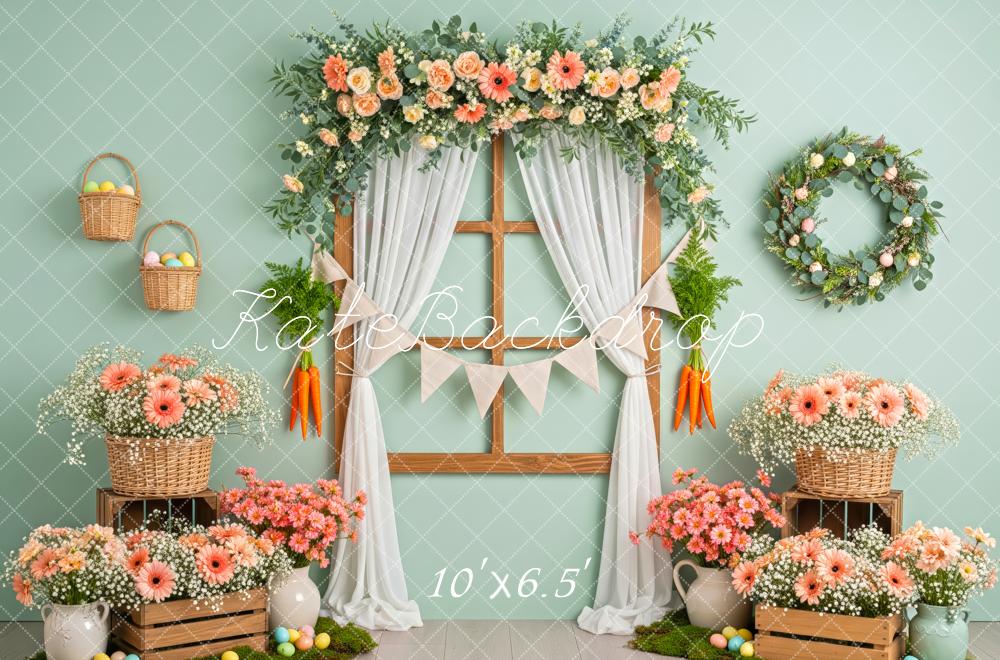 Kate Easter Pastel Eggs Window Floral Backdrop Designed by Patty Robert - Image 4