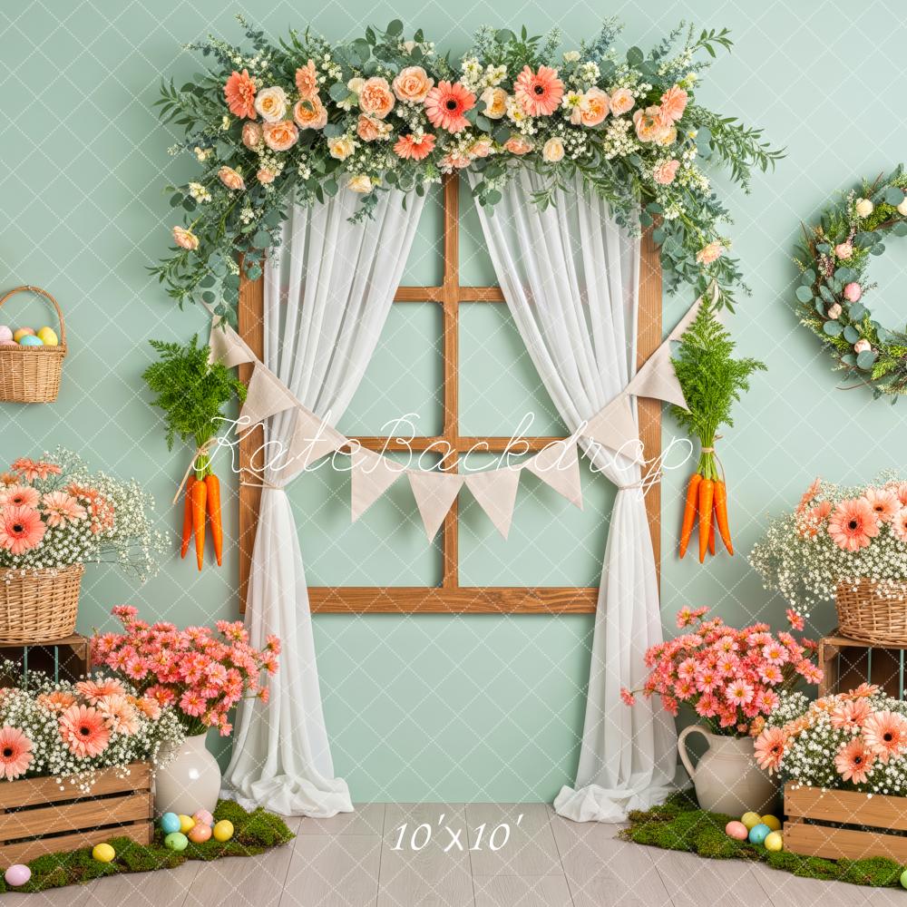Kate Easter Pastel Eggs Window Floral Backdrop Designed by Patty Robert - Image 7