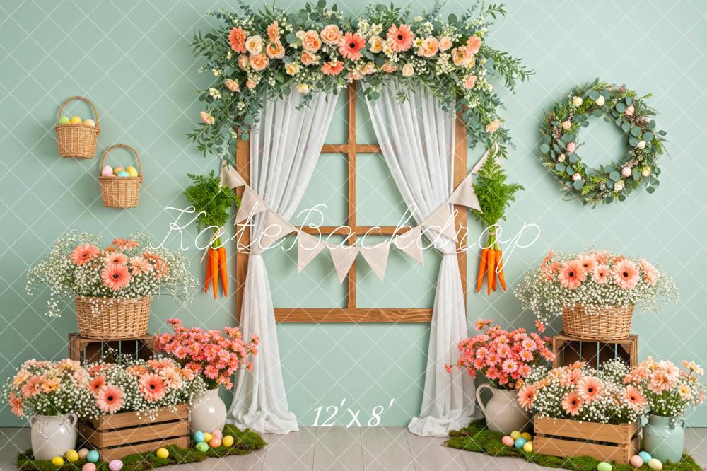 Kate Easter Pastel Eggs Window Floral Backdrop Designed by Patty Robert - Image 8