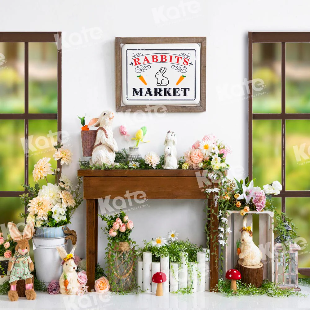Kate Easter Rabbit Flower Market Backdrop Designed by Emetselch - Image 2