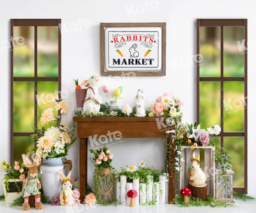 Kate Easter Rabbit Flower Market Backdrop Designed by Emetselch - Image 3