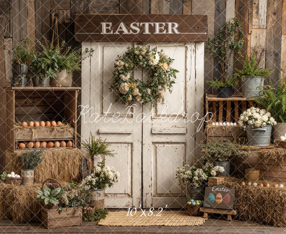 Kate Easter Rustic Eggs Fleece Backdrop Designed by Emetselch - Image 3