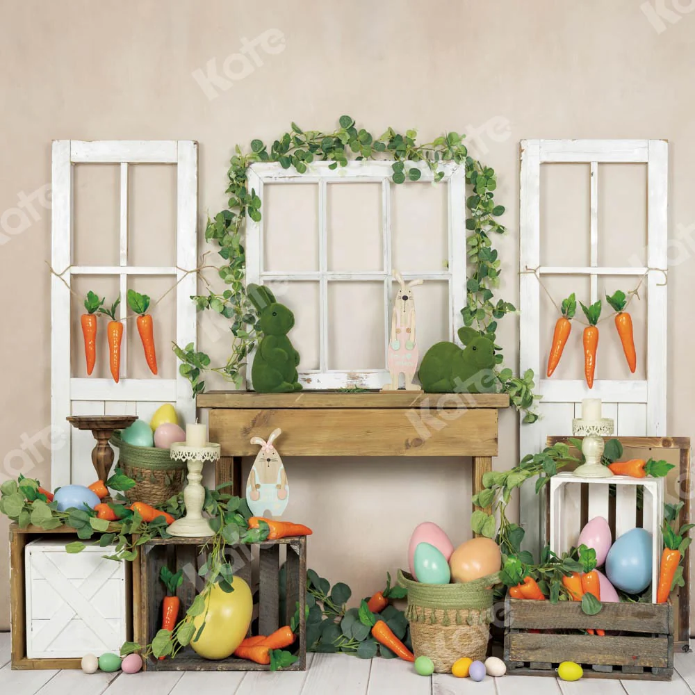 Kate Easter/Spring Bunny Carrot Eggs Backdrop Designed by Emetselch - Image 2