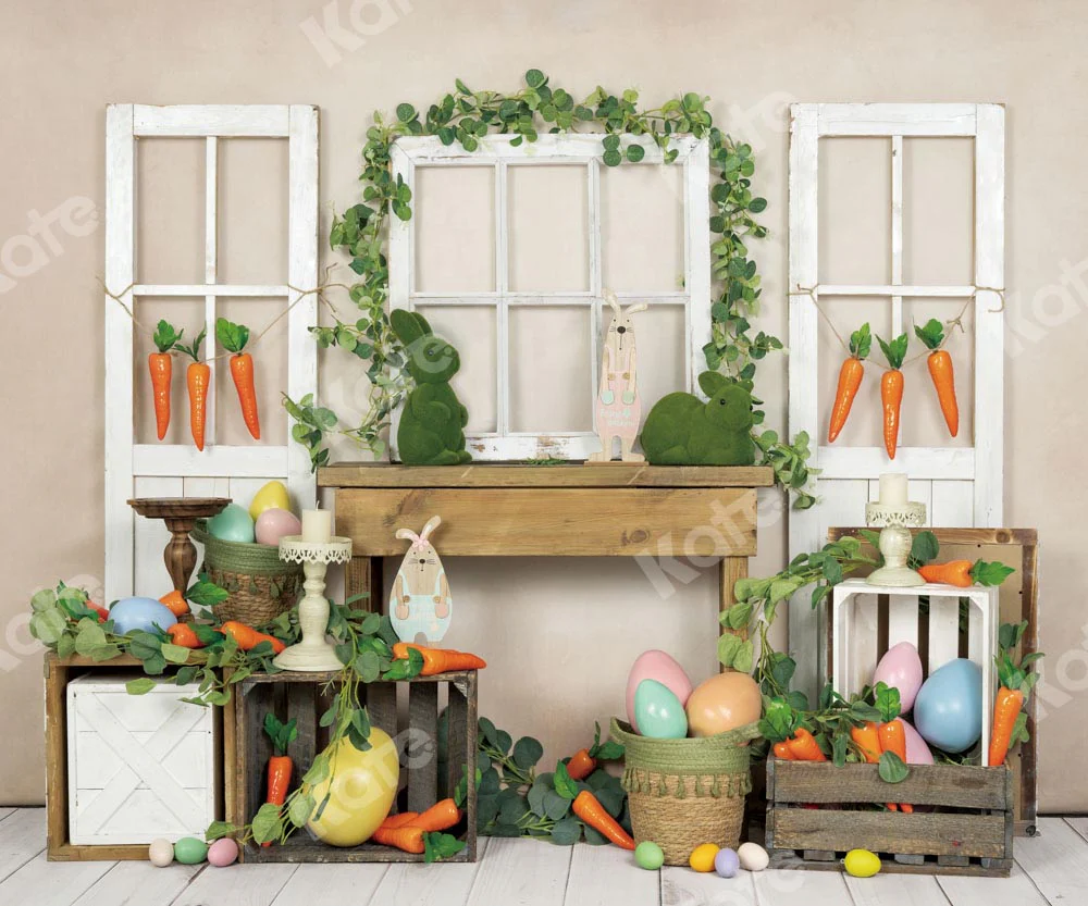 Kate Easter/Spring Bunny Carrot Eggs Backdrop Designed by Emetselch - Image 3