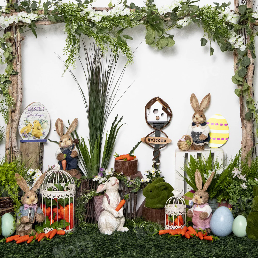 Kate Easter/Spring Bunny Jungle Backdrop for Photography - Image 2