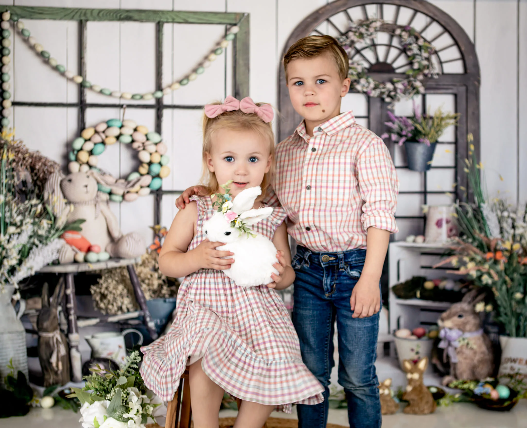 Kate Easter Spring Eggs Rabbit with Flowers Backdrop Designed By Rose Abbas - Image 10