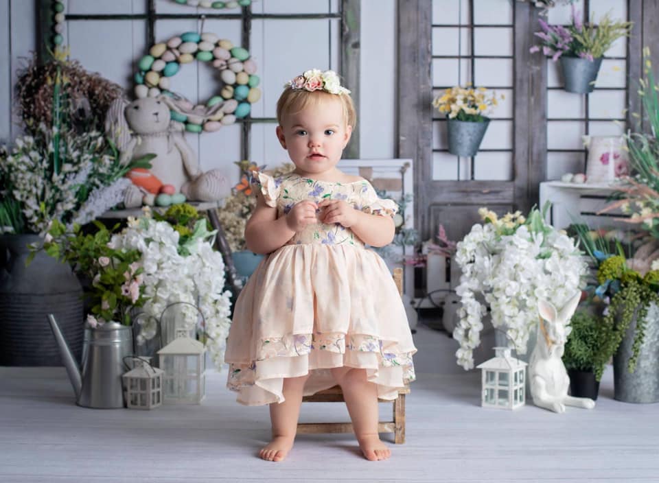 Kate Easter Spring Eggs Rabbit with Flowers Backdrop Designed By Rose Abbas - Image 5