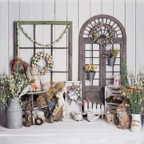 Kate Easter Spring Eggs Rabbit with Flowers Backdrop Designed By Rose Abbas - Image 7
