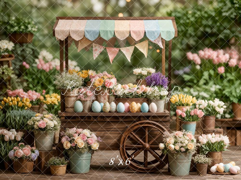 Kate Easter/Spring  Flower Cart Eggs Backdrop Designed by Emstselch - Image 3