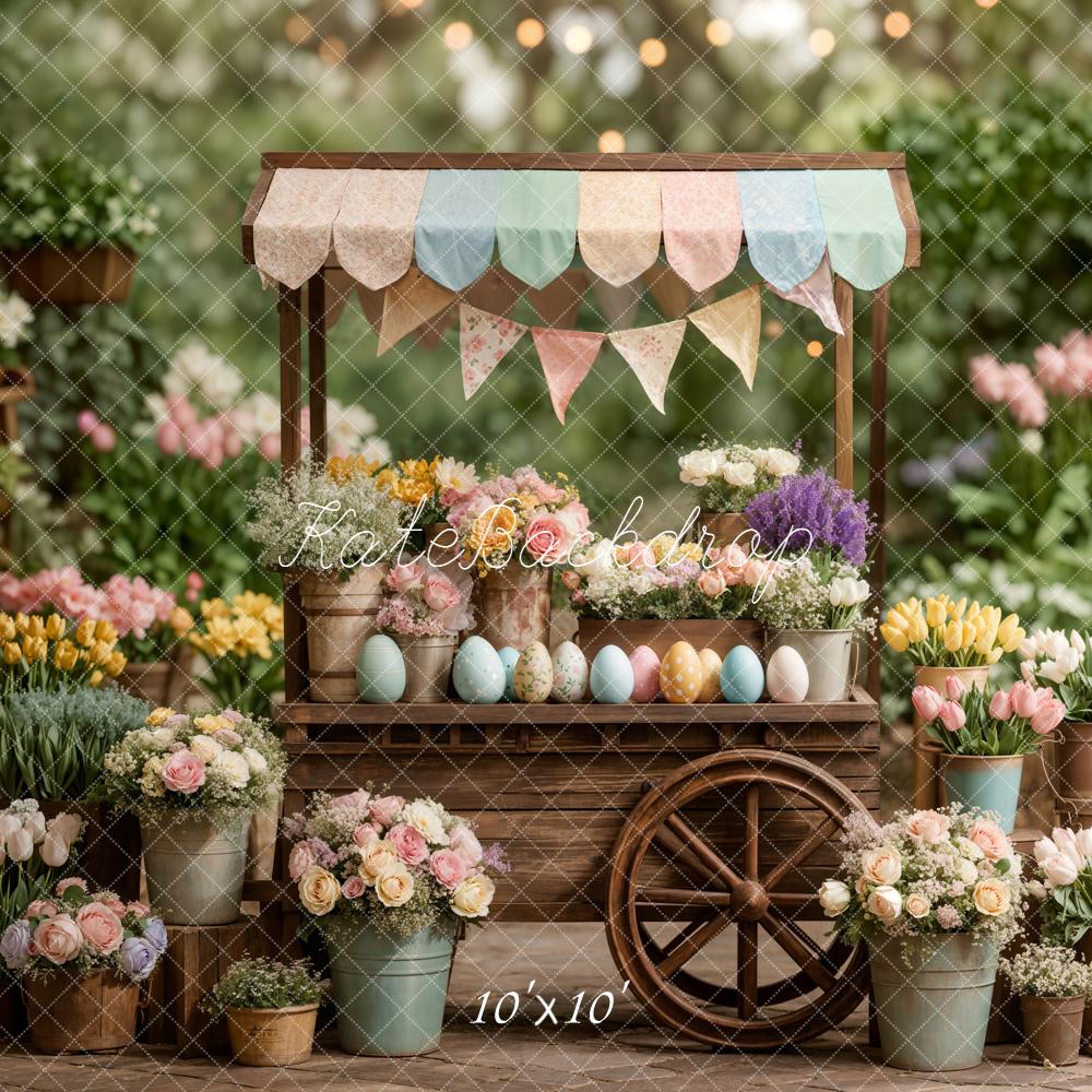 Kate Easter/Spring  Flower Cart Eggs Backdrop Designed by Emstselch - Image 7