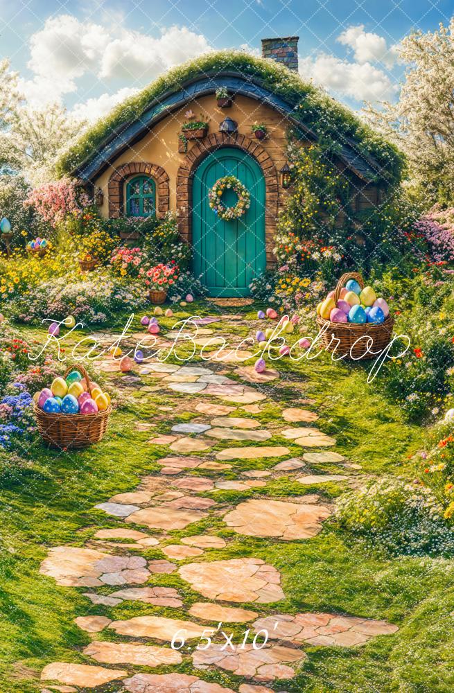 Kate Easter Spring House Eggs Path Backdrop Designed by Emetselch - Image 3
