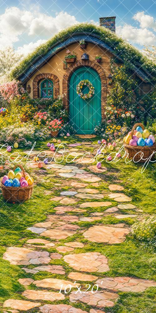 Kate Easter Spring House Eggs Path Backdrop Designed by Emetselch - Image 4