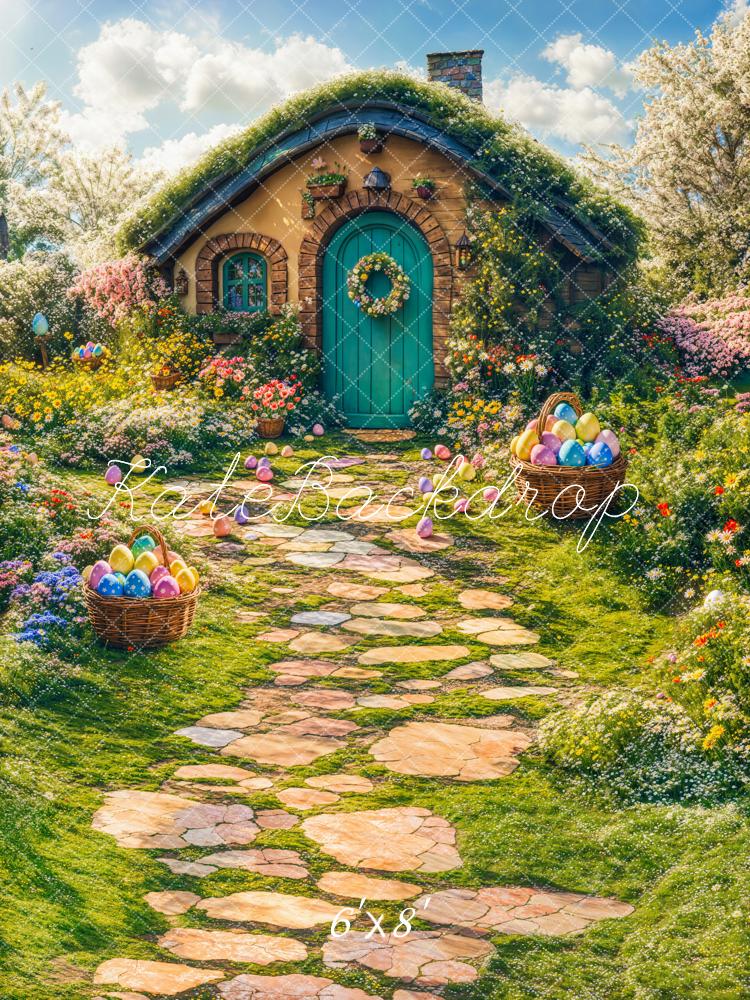 Kate Easter Spring House Eggs Path Backdrop Designed by Emetselch - Image 5