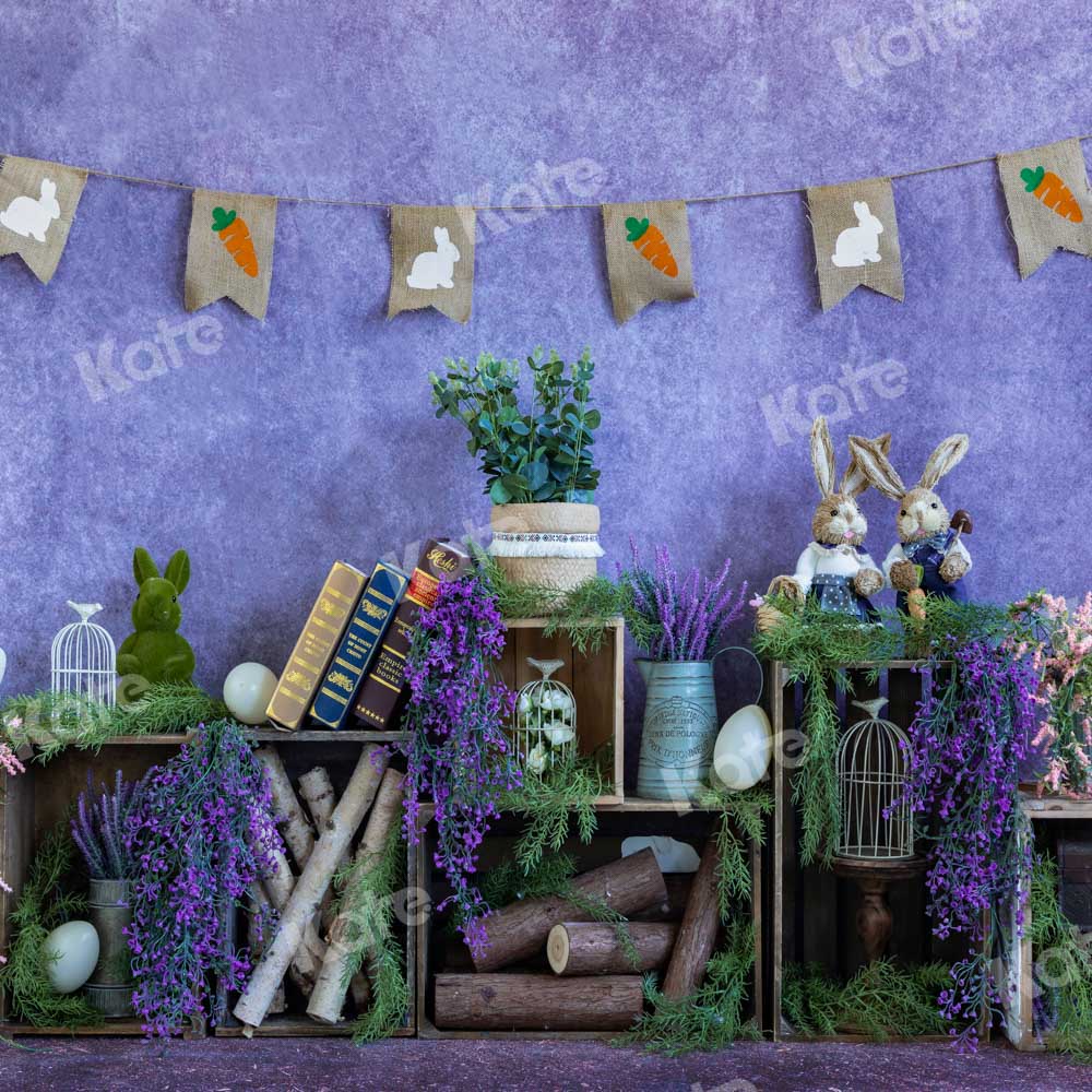 Kate Easter/Spring Purple Flowers Backdrop Designed by Emetselch - Image 2