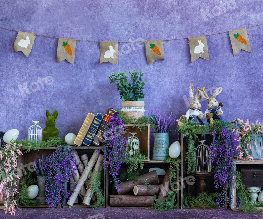 Kate Easter/Spring Purple Flowers Backdrop Designed by Emetselch - Image 3