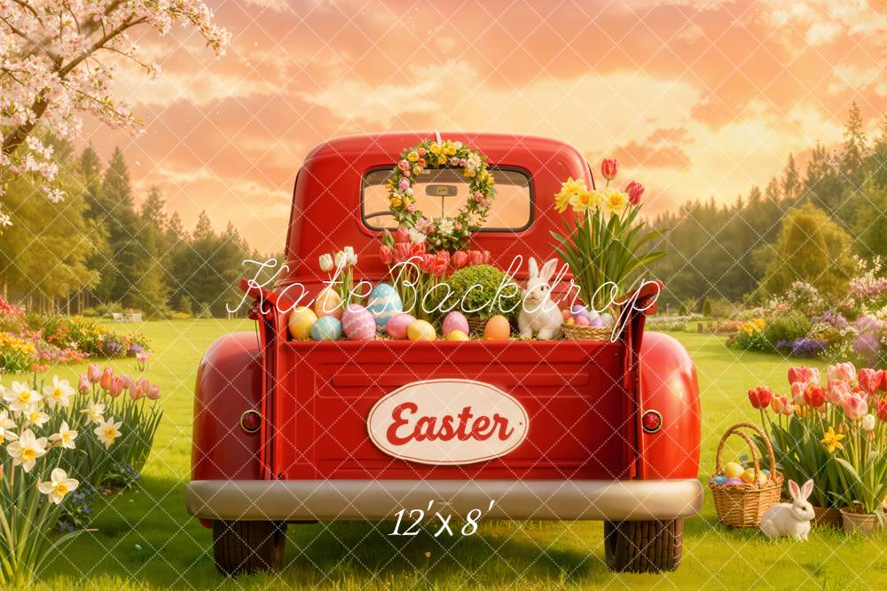 Kate Easter Truck Eggs Fleece Backdrop Designed by Emetselch - Image 4
