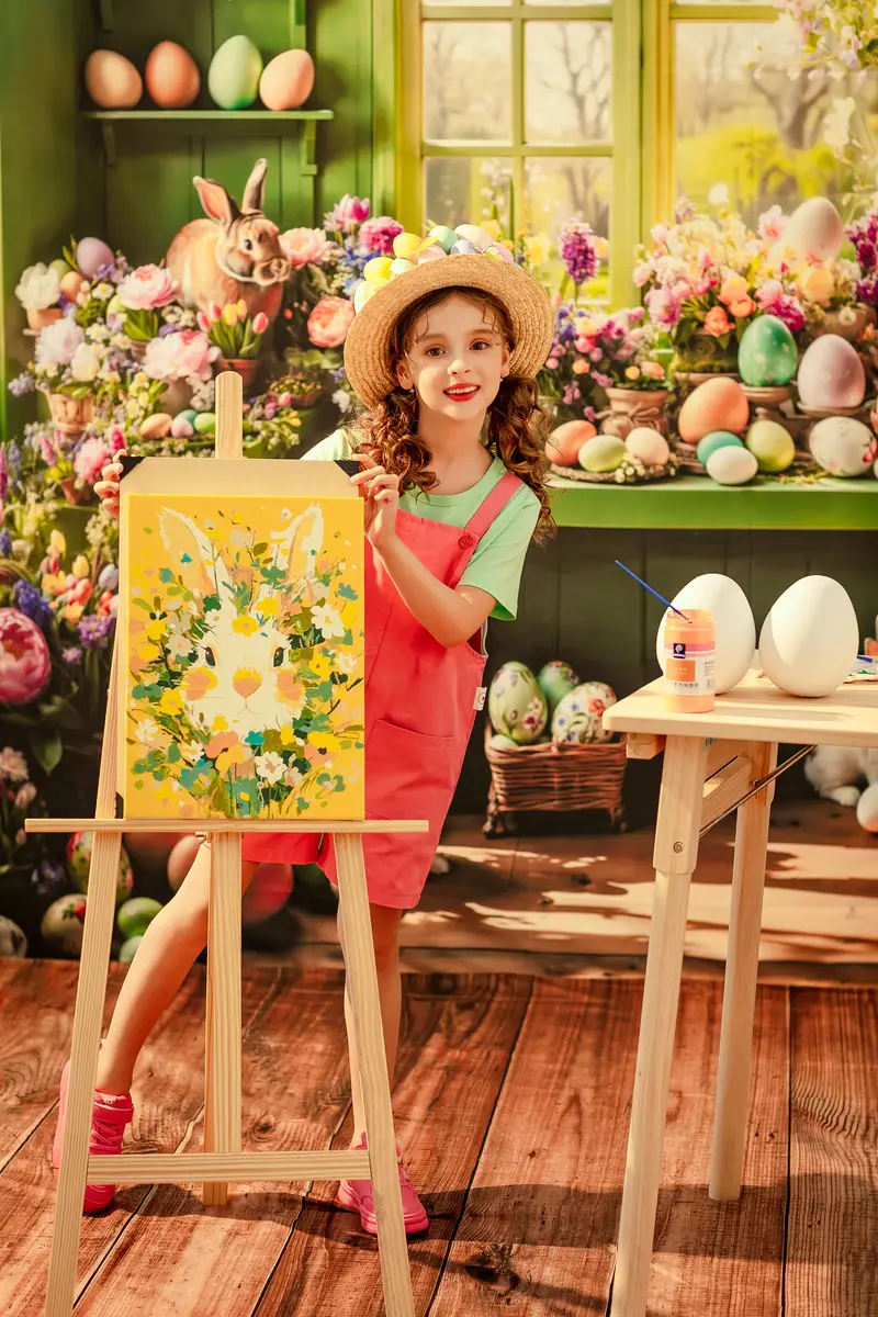 Kate Easter Window Bunny Floral Eggs Backdrop Designed by Emetselch - Image 3