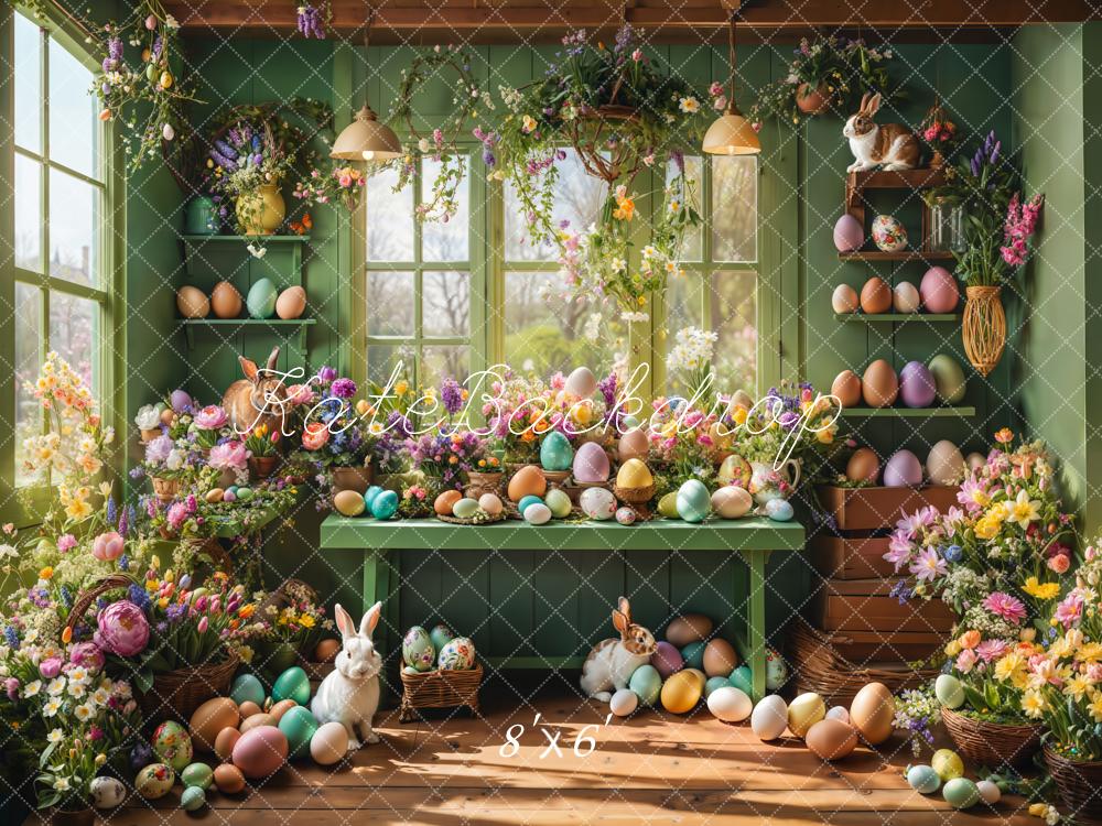 Kate Easter Window Bunny Floral Eggs Backdrop Designed by Emetselch - Image 5