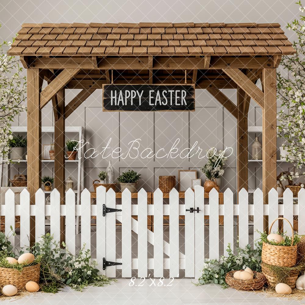 Kate Easter Wooden Arbor White Fence Eggs Backdrop Designed by Patty Robert - Image 5